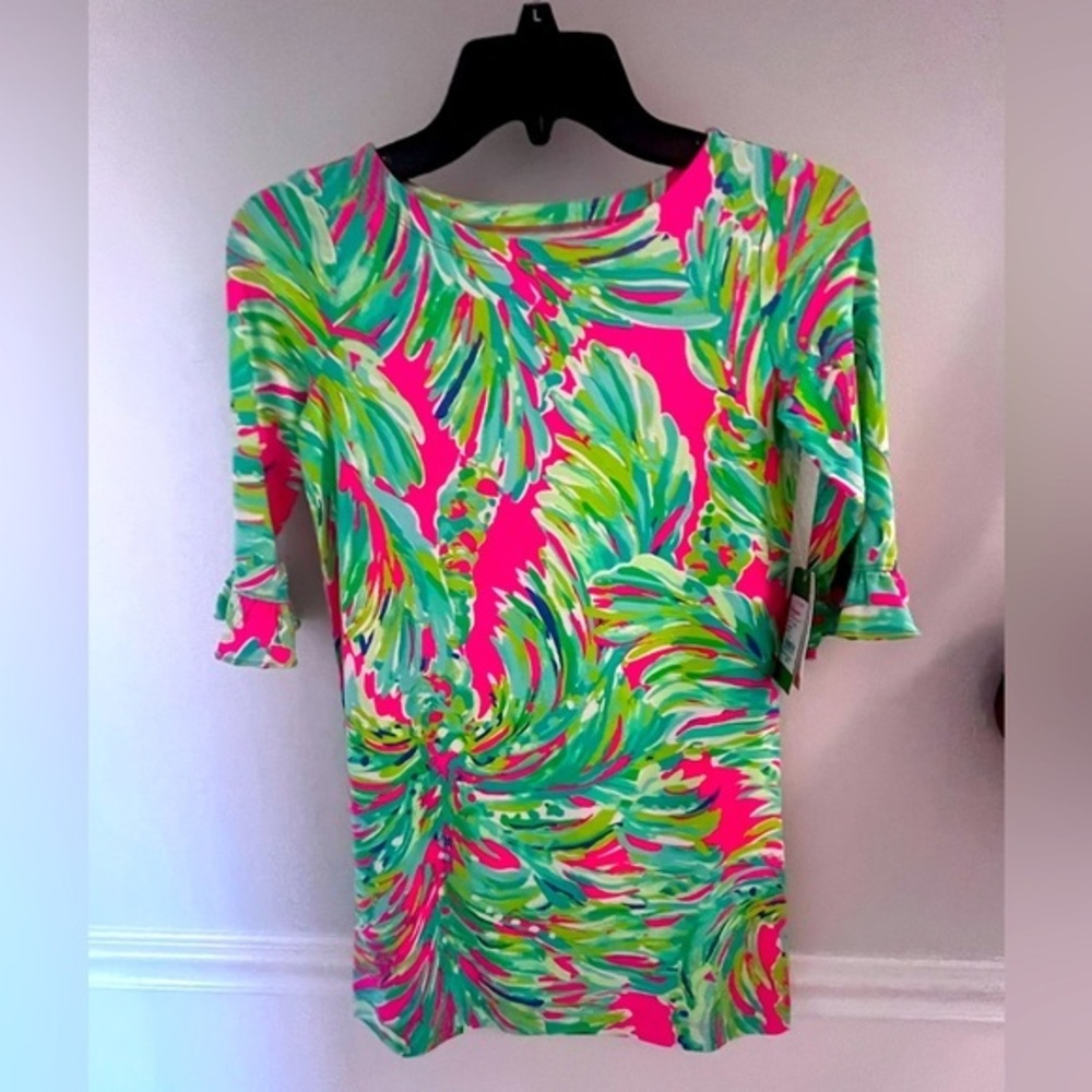 NWT Girls Lilly Pulitzer size L Mini Sophie Ruffle dress UPF50+